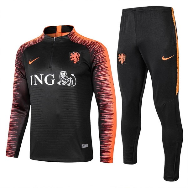 Survetement Football Pays-Bas 2018 Orange Noir